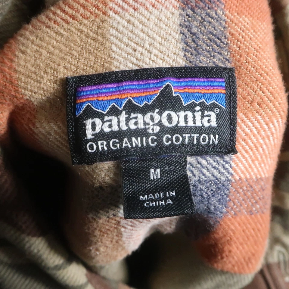Patagonia Mens M Shirt Thick Organic Cotton Camo Shacket Worn Wear Embroider EUC - Image 4 of 4