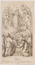 Joseph Bergler (1753-1839) "Asunción de la Virgen María" Grabado Raro, 1813(1)