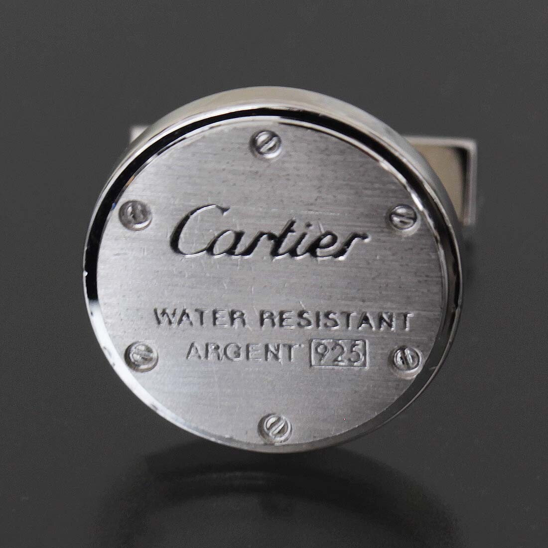 Cartier Water Resistant Decor Cufflinks SV925 Silver Color