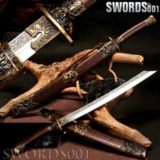 Chinese DAO high carbon steel Sword Tiger Dragon Fittings Rosewood Broadsword