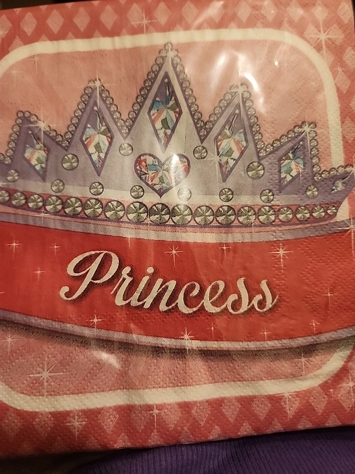 Princess Napkins Girls Party Beverage Napkins 16 each Birthday Party 2 packs - Image 3 of 3