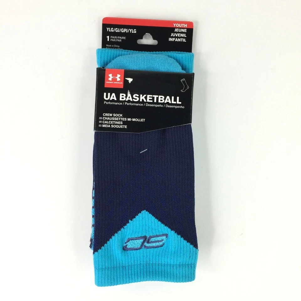 Under Armour SC30 баскетбол экипажа носки 1 пара молодежи большой синий коралл совершенно новый - Изображение 3 из 4