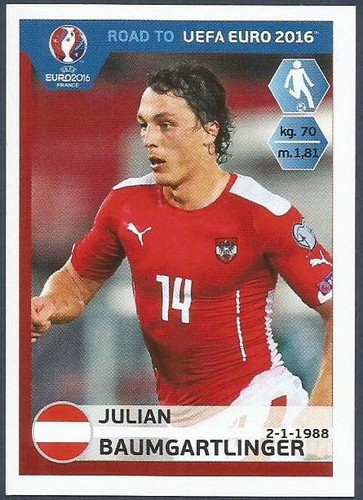 PANINI ROAD TO UEFA EURO 2016- #201-AUSTRIA-JULIAN BAUMGARTLINGER