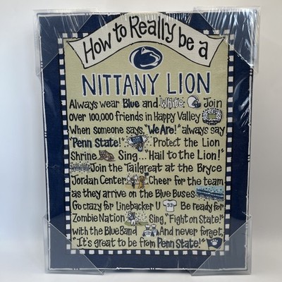 Penn State How to Really be a Nittany Lion 8 X 10 Mounted Canvas NEW Football