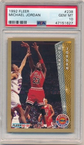 MICHAEL JORDAN 1992/93 FLEER BASKETBALL CARD #238 CHICAGO BULLS PSA 10 GEM MINT