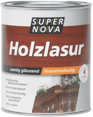 0,75 ltr SUPER NOVA Holzlasur Holzschutz lösungsmittelhaltig Nussbaum