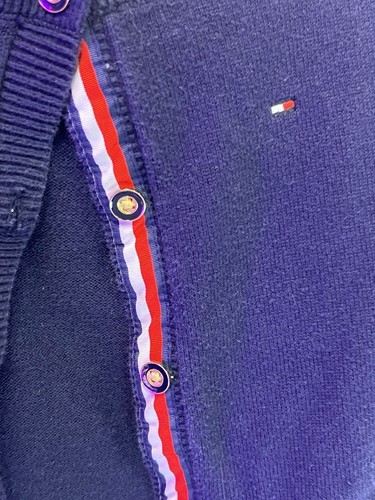 Tommy Hilfiger Girls Knit Cardigan, Size 6-7, Navy with Embroidered Logo - Picture 5 of 5