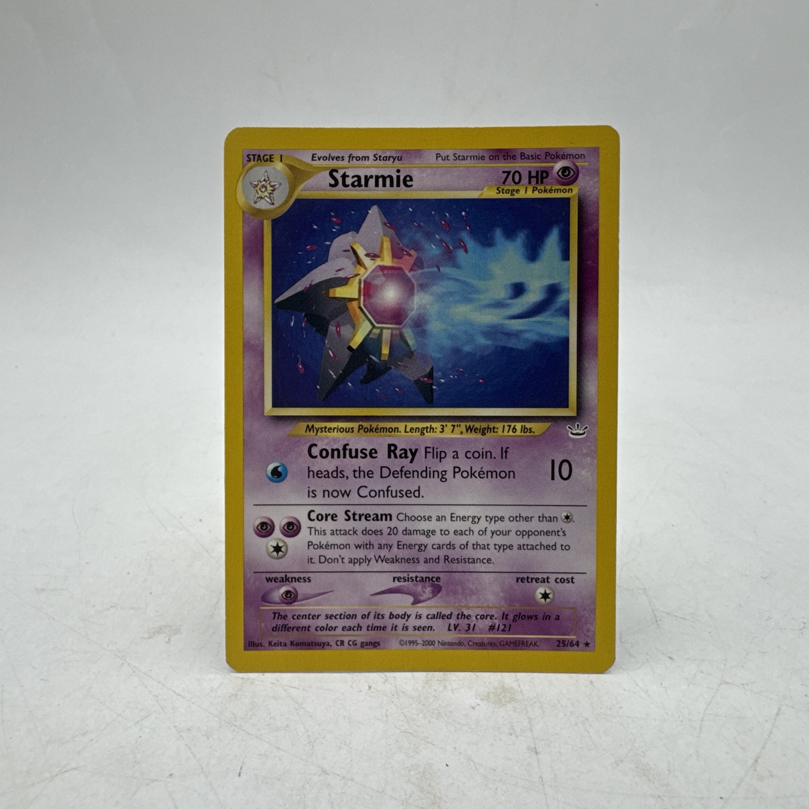 Starmie Pokemon Card 25/64 Neo Revelation Non Holo Rare Unlimited Vintage