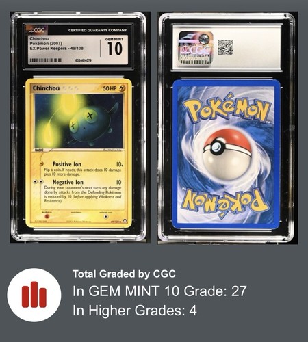 Chinchou graded CGC 10 for sale on eBay