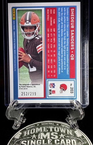 Neon Numbers Text 2025 SHEDUER SANDERS OPTIC NEON BLUE AUTO 252/299 PRIZM ROOKIE CARD | eBay