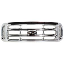 Grille For 99-2004 Ford F-250 Super Duty F-350 Super Duty Chrome Plastic
