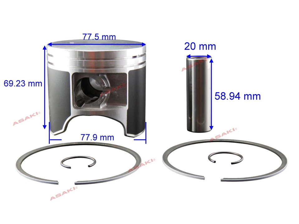For Snowmobile Arctic Cat 600 ZL/ZR Piston kit STD 09-652M, 3005-445 with Ring - Image 2 of 4