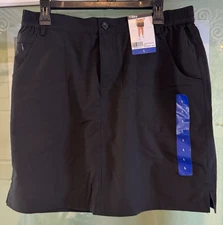 TILLEY LADIES TREK SKORT BLACK SIZE LARGE NWT