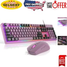 K1 RGB LED Backlit Gaming Keyboard Mouse Combo - Ergonomic Design, Full Size