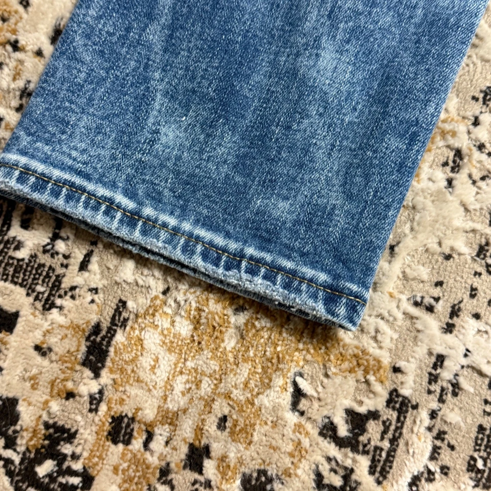 Pantalones de mezclilla para hombre American Eagle 36x30 ajustados flexibles desgastados lavado medio azul Foto 4 de 4