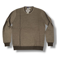Maglia UOMO girocollo lana merino lavorata "PRINCIPE DEL FORO" Marrone 50 52 54