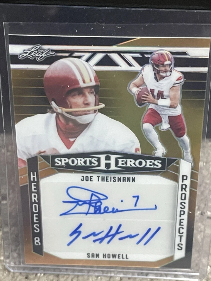 24 Leaf Sport Heroes/Prospects Joe Theismann/Sam Howell Auto RARE GOLD 1/1 HP-3 - Image 4 of 4