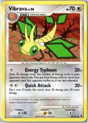 Pokemon Card - Vibrava 53/111 Rising Rivals Uncommon Heavily Played
