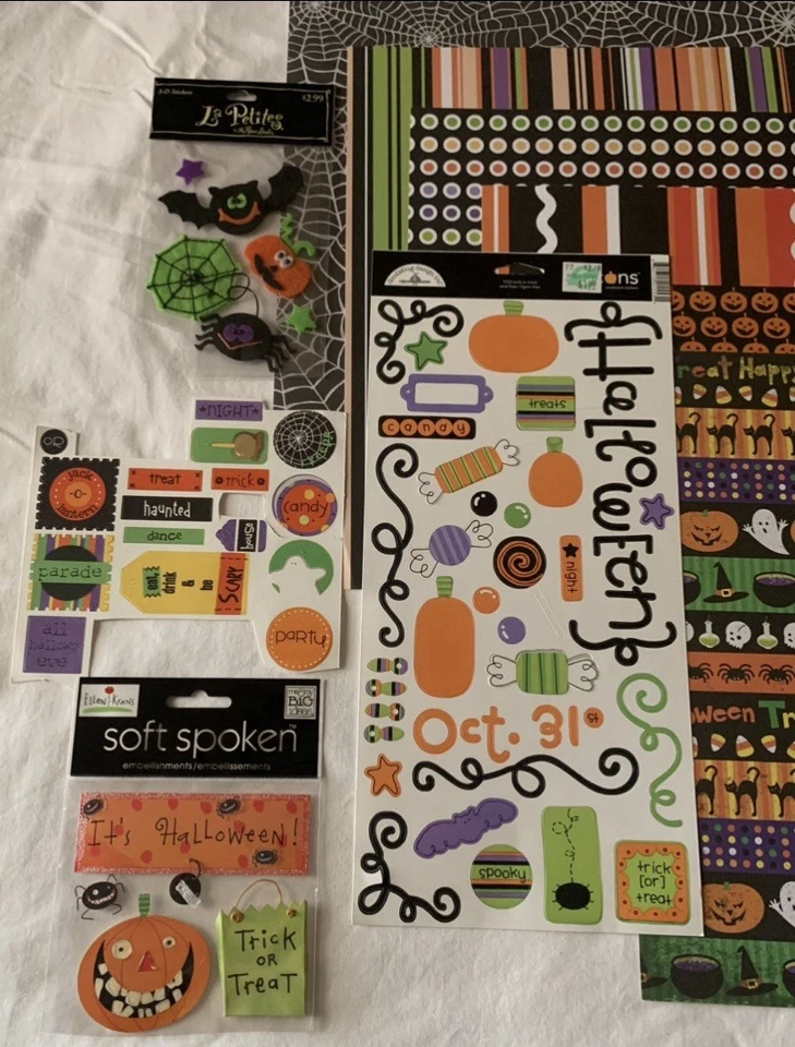 Halloween Scrapbook Kit 12 x 12 Papers & Doodlebug Sticker Sheet - Image 2 of 2