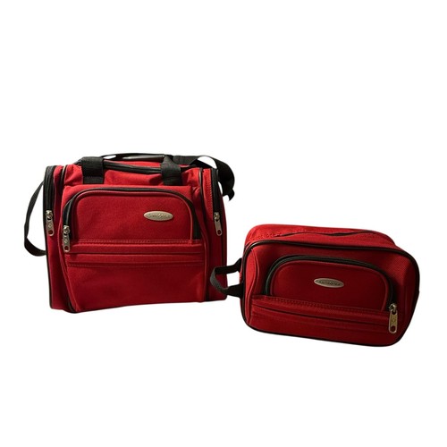 Samsonite 2-Piece Red Travel Set: 12" Duffel Bag and 10" Toiletry Dopp Kit