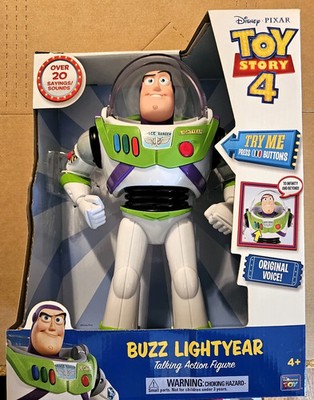2019 Thinkway Toy Story 4 Buzz Lightyear Original Voice Talking Action Figure