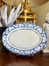 The Potting Shed Dedham Rabbit Signed Oval Plate Platter 11 1/2”