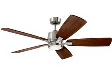 Luminance Kathy Ireland Ion Eco LED 60" Ceiling Fan Brushed Steel Walnut Blades