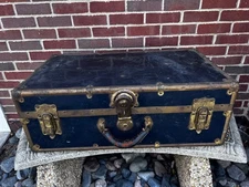 Vintage-Antique Eagle Lock Co Wood/Wooden Trunk/Chest Terryville 16x10x28