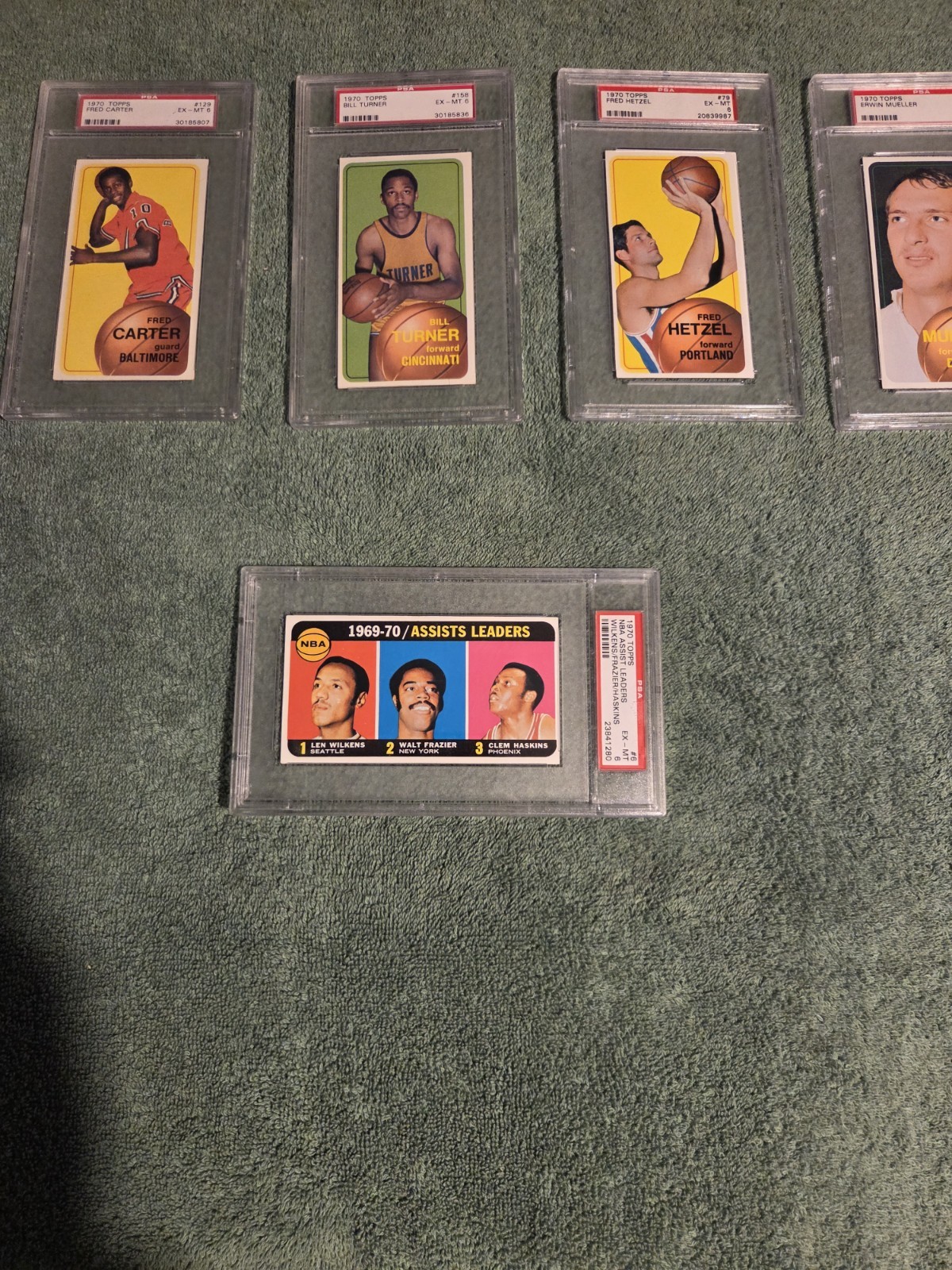 Vintage 1970 Topps Basketball Cards, Great Lot of 22 Tall Boys, All PSA Grade 6 view 12