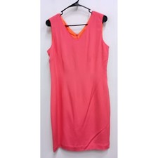 VTG 90s Pure & Simple Sheath Dress Women 10 Pink Silk Sleeveless Timeless