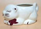 Vintage Shawnee Cat Sugar Bowl Puss 'n Boots Red Bow