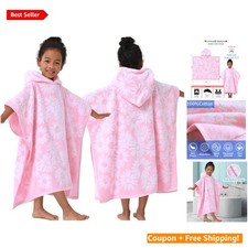 Charming Pink Jacquard Hooded Towel for Kids - Soft Turkish Cotton 4-8 yrs