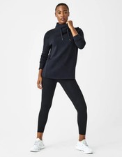 Spanx Airessentials Black Got Ya Covered Mock Neck Sweatshirt S