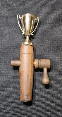 Trophy Cup Beer Keg Tap Handle Vintage Brass Walnut Keg Tap 10''