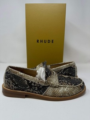 RHUDE Authentic Men's Slip On Snakeskin Penny Loafer Size 9M MSRP $740