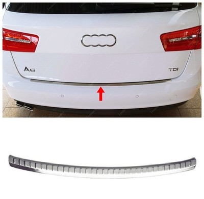 Chrom Stoßstangenschutz hinten gebürstet s.Stahl für Audi A6 C7 Kombi 2011 bis 2018