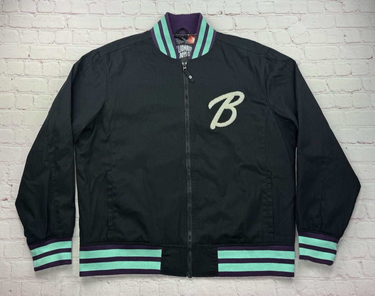 ジャケット・アウター BILLIONAIRE BOYS CLUB VARSITY JACKET XL Billionaire Boys Club B Club Varsity Jacket Black Logo Men's Size