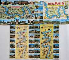 Postkarten Lot 4 x Landkarten AK Flüsse Flus...