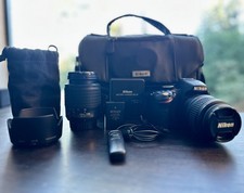 Nikon D3200 Camera Bundle 18-55mm  55-200mm Lenses, Charger, Remote, Bag