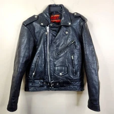 Hot Leathers Full Zip Multi-Pocket Belted Waist Punk Grunge Leather Jacket 40