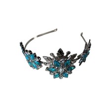 Disney Store Frozen Queen Elsa Metal Blue Iridescent Snowflake Headband Tiara