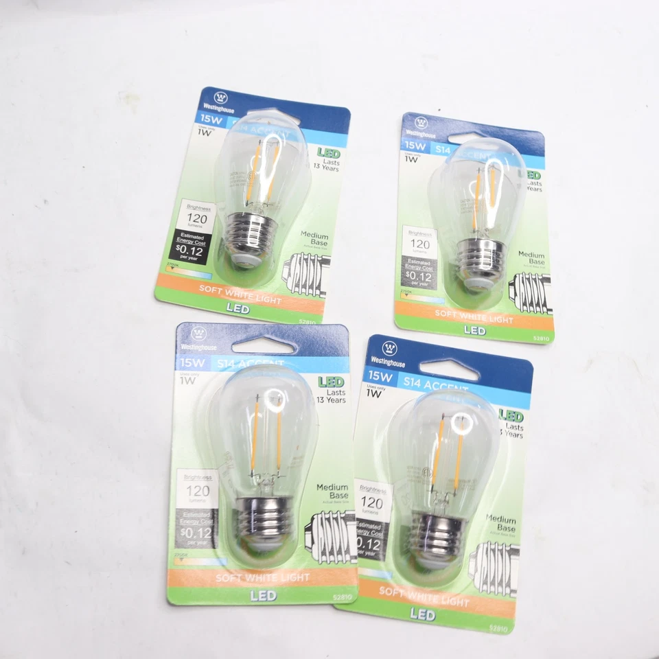 (4-Pk) Westinghouse LED Light Bulb Clear S14 2700K 1W 15W Eqv 5281020 - Image 3 of 4