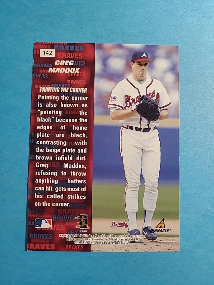 Greg Maddux 1998 Pinnacle Inside Baseball Card # 142 I4765 - Image 2 of 2