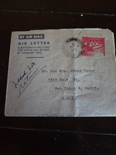 1956 Monrovia Liberia 10c Air Letter Used to San Diego, California 