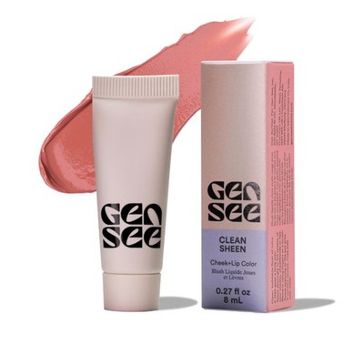Gen See Clean Sheen Cheek and Lip Color, Lychee   Buildable Liquid Blush and Lip