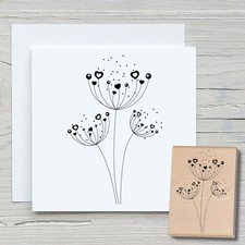 Stempel Herzblume - Motivstempel Holzstempel Scrapbooking Karten Liebe floral