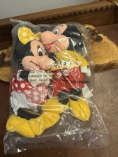 Disney Store Mickey and Minnie Mouse bean bag plush New In Sealed Bag