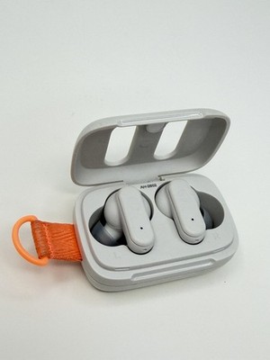 Dime Wireless Earbuds Gray Orange Charging Case