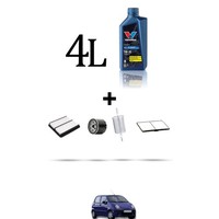 Hoffcar Set Service 4 Filter Und 4L ÖL FüR Chevrolet Matiz 1.0 49Kw Von 2005
