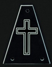 GUITAR TRUSS ROD COVER - Custom Engraved - Fits JACKSON - CROSS - Black